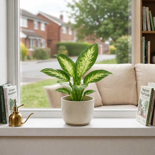 Dieffenbachia Dumb Cane with green and creamy-yellow variegated leaves