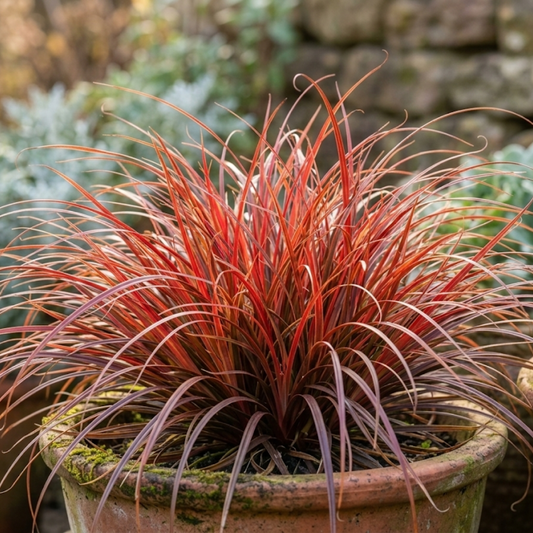 Uncinia 'Everflame' (Red Hook Sedge) – Evergreen Red Ornamental Grass (2L Pot)