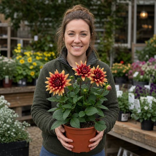 Dahlia 'Maggiore Fun Fire' – Summer Flowering Perennial (3L Pot)