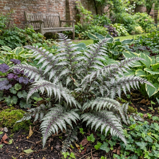 Athyrium niponicum 'Pewter Lace' (Japanese Painted Fern) – Hardy Fern (Set of 3 or 6)