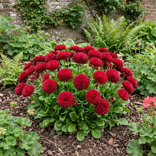 Bellis 'Habanera Red' (English Daisy) – Hardy Spring Bedding (2L Pot)