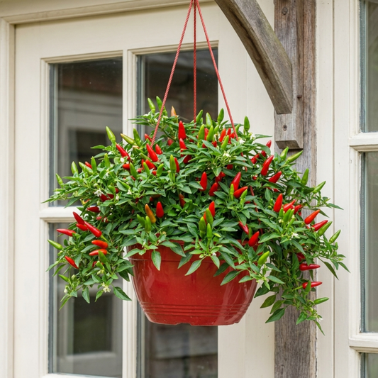 Chilli 'Spicy Jane' – Ornamental Chilli Pepper (25cm Hanging Basket)