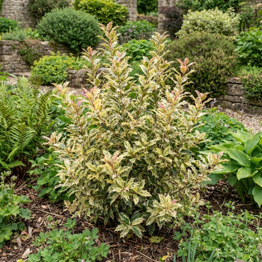 Osmanthus heterophyllus 'Goshiki' (Variegated False Holly) – Evergreen Shrub (3L Pot)