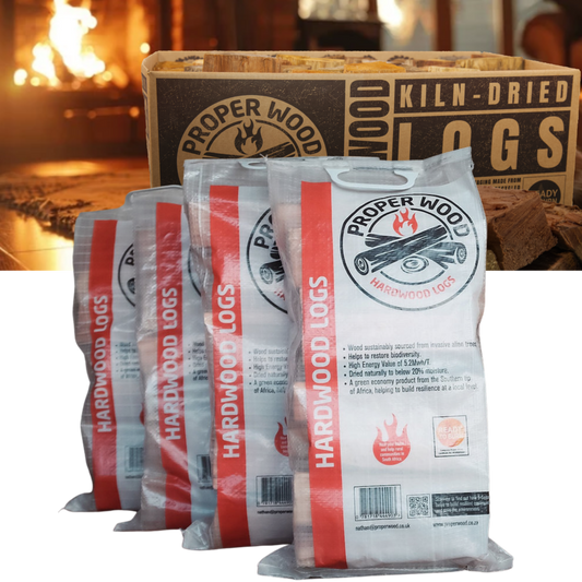 Hardwood Logs – 22 Litre Bags (Pack of 4)