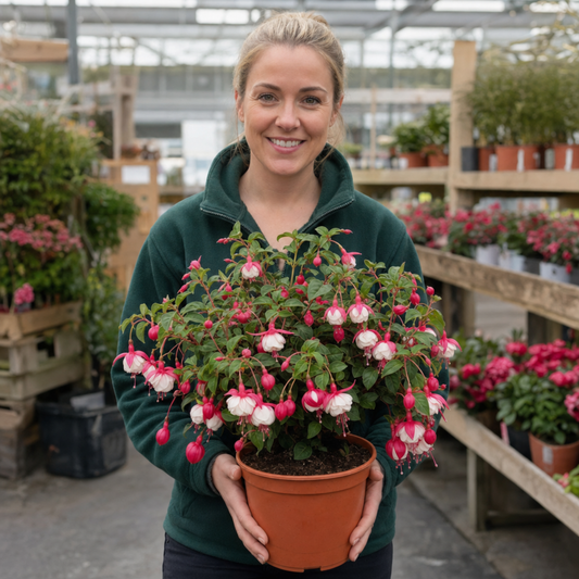 Fuchsia 'Fuchsita Red & White' – Upright Bush Fuchsia (2L Pot)