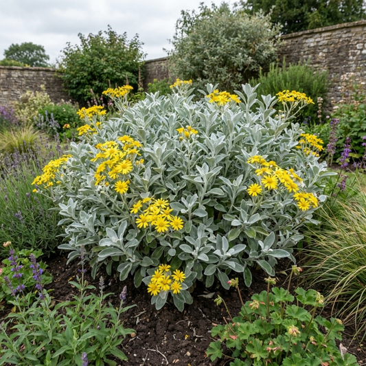 Senecio 'Sunshine' (Brachyglottis, Daisy Bush) – Evergreen Shrub (2L Pot)