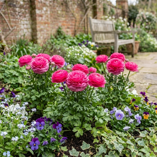 Ranunculus 'Vortex Hot Pink' (Persian Buttercup) – Spring Bedding (Set of 3 or 6)