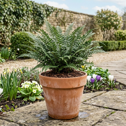 Polystichum tsus-simense (Korean Rock Fern) – Evergreen Fern (2L Pot)