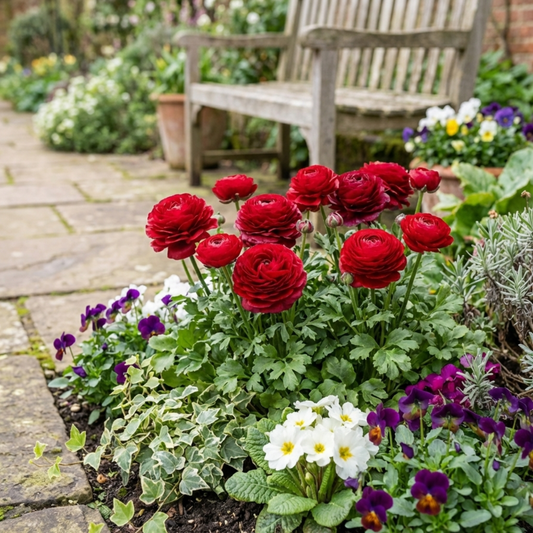 Ranunculus 'Vortex Red' (Persian Buttercup) – Spring Bedding (Set of 3 or 6)