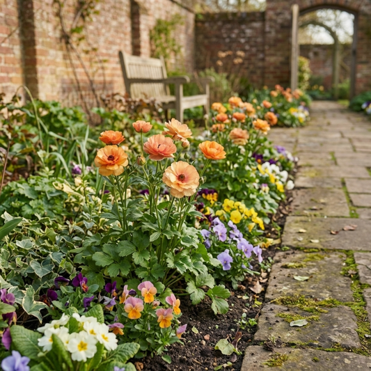 Ranunculus 'Vortex Orange Apricot' (Persian Buttercup) – Spring Bedding (Set of 3 or 6)