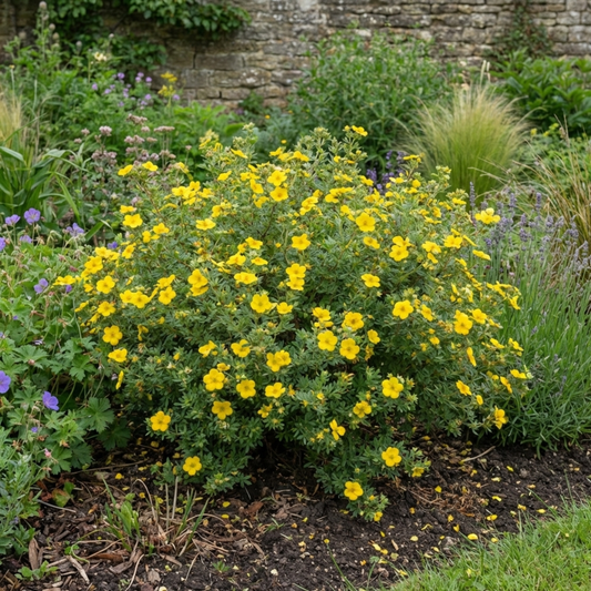 Potentilla fruticosa 'Goldfinger' (Shrubby Cinquefoil) – Yellow Flowering Shrub (2L Pot)