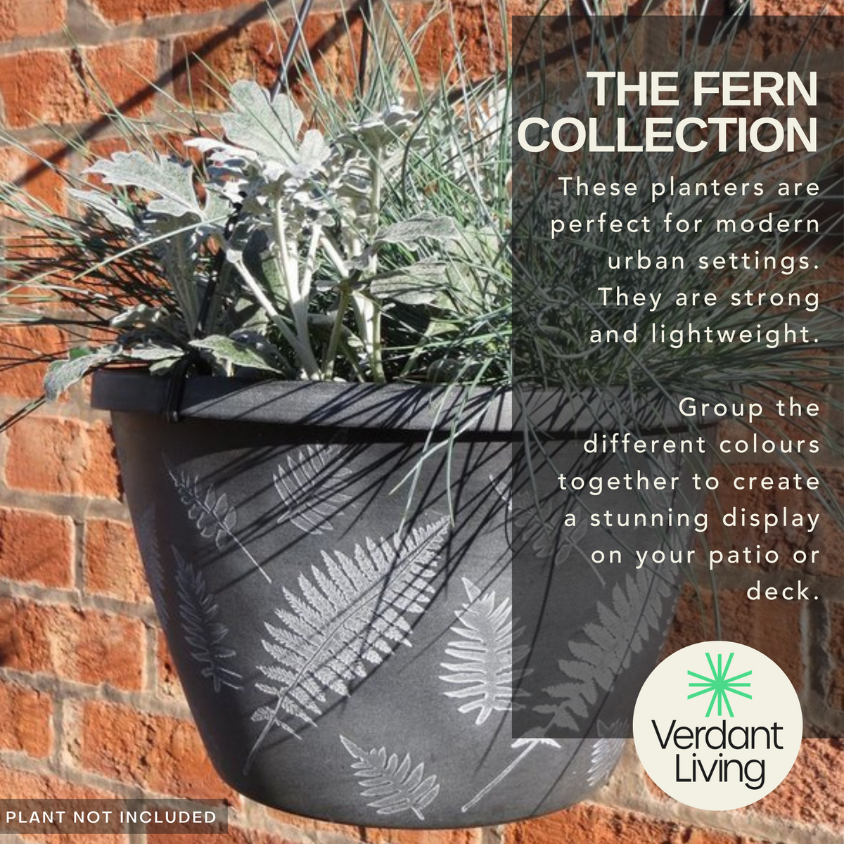 Fern Pattern Hanging Basket – 11in, Recycled Plastic