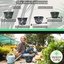 Small Hanging Basket Outdoor Garden - 11” 28cm Wide Classic Hanging Basket Pots. Lightweight Recycled Plastic. Enhance a Deck, Patio, Balcony or Terrace. Fern Leaf Pattern, Black And Green, 1x Tub