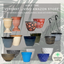 Small Hanging Basket Outdoor Garden - 11” 28cm Wide Classic Hanging Basket Pots. Lightweight Recycled Plastic. Enhance a Deck, Patio, Balcony or Terrace. Fern Leaf Pattern, Black And Green, 1x Tub