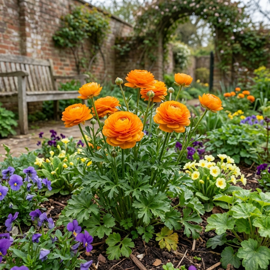 Ranunculus 'Vortex Orange' (Persian Buttercup) – Spring Bedding (3 or 6 x 10.5cm Pots)