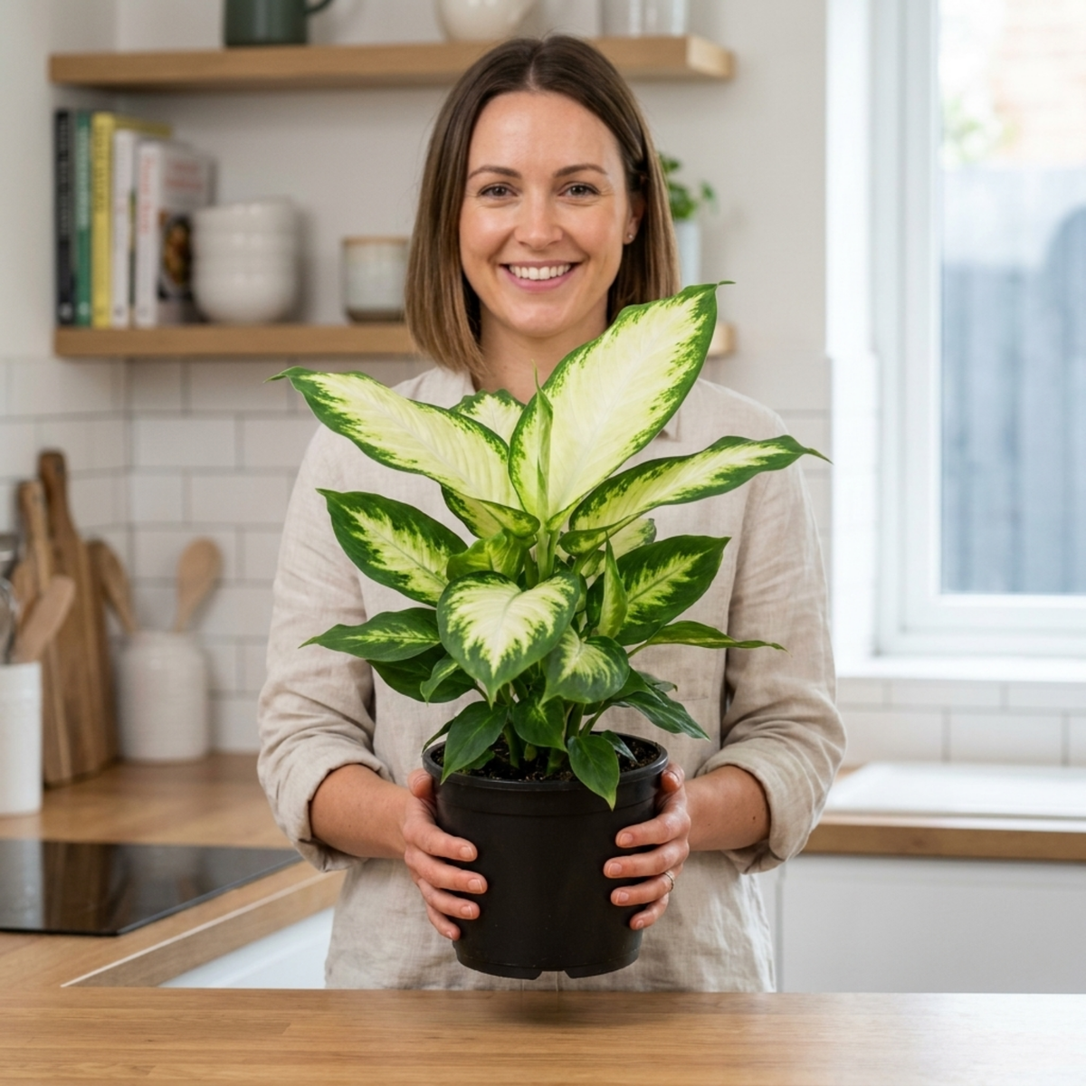 Dieffenbachia 'Camilla' (Dumb Cane) – Variegated Houseplant (3L Pot)