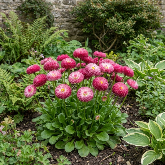 Bellis 'Habanera Rose' (English Daisy) – Hardy Spring Bedding (2L Pot)