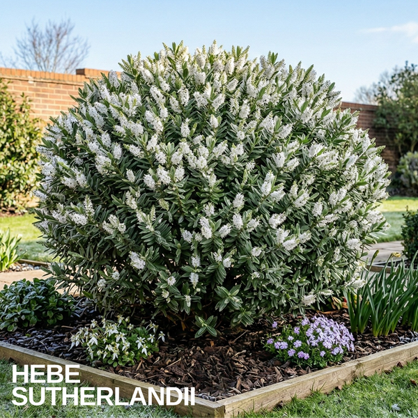 Hebe 'Sutherlandii' (Shrubby Veronica) – Evergreen Shrub (2L Pot)