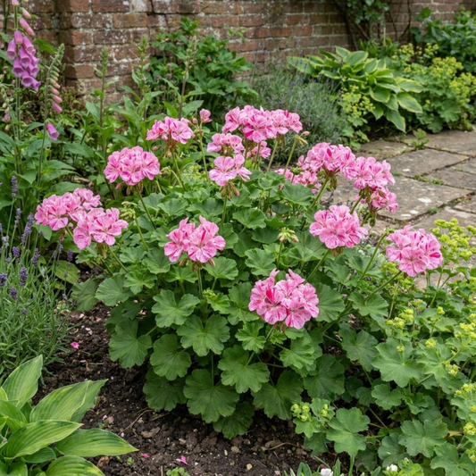 Geranium Pretty Little Pink Splash (Pelargonium) – Compact Summer Bedding (5L Pot)