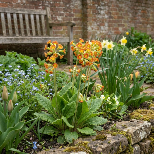 Primula veris 'Orange with Yellow' (Cowslip) – Hardy Spring Perennial (Set of 3 or 6)
