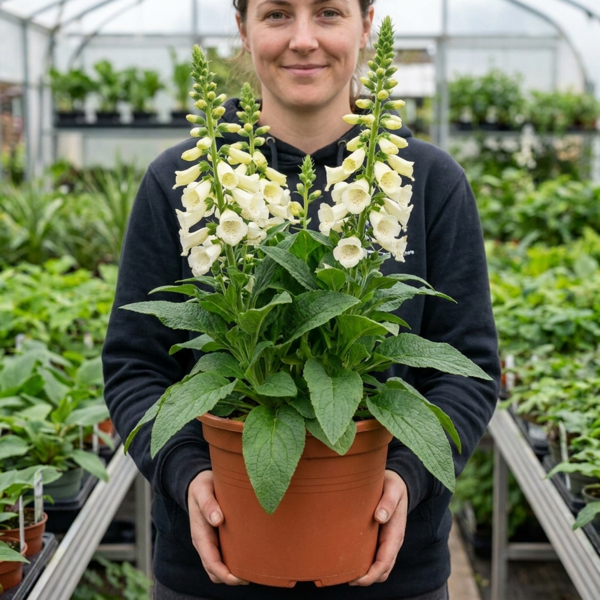 Digitalis 'Hanabee White' (Foxglove) – Compact Perennial (3L Pot)
