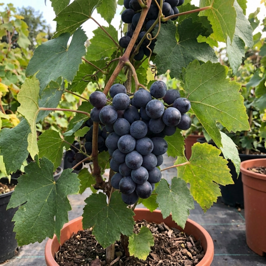 Grape Vine 'Black Hambourg' – Sweet Black Dessert Grape (3L Pot)