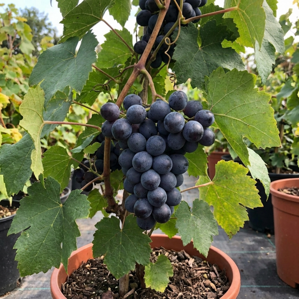 Grape Vine 'Black Hambourg' – Sweet Black Dessert Grape (3L Pot)
