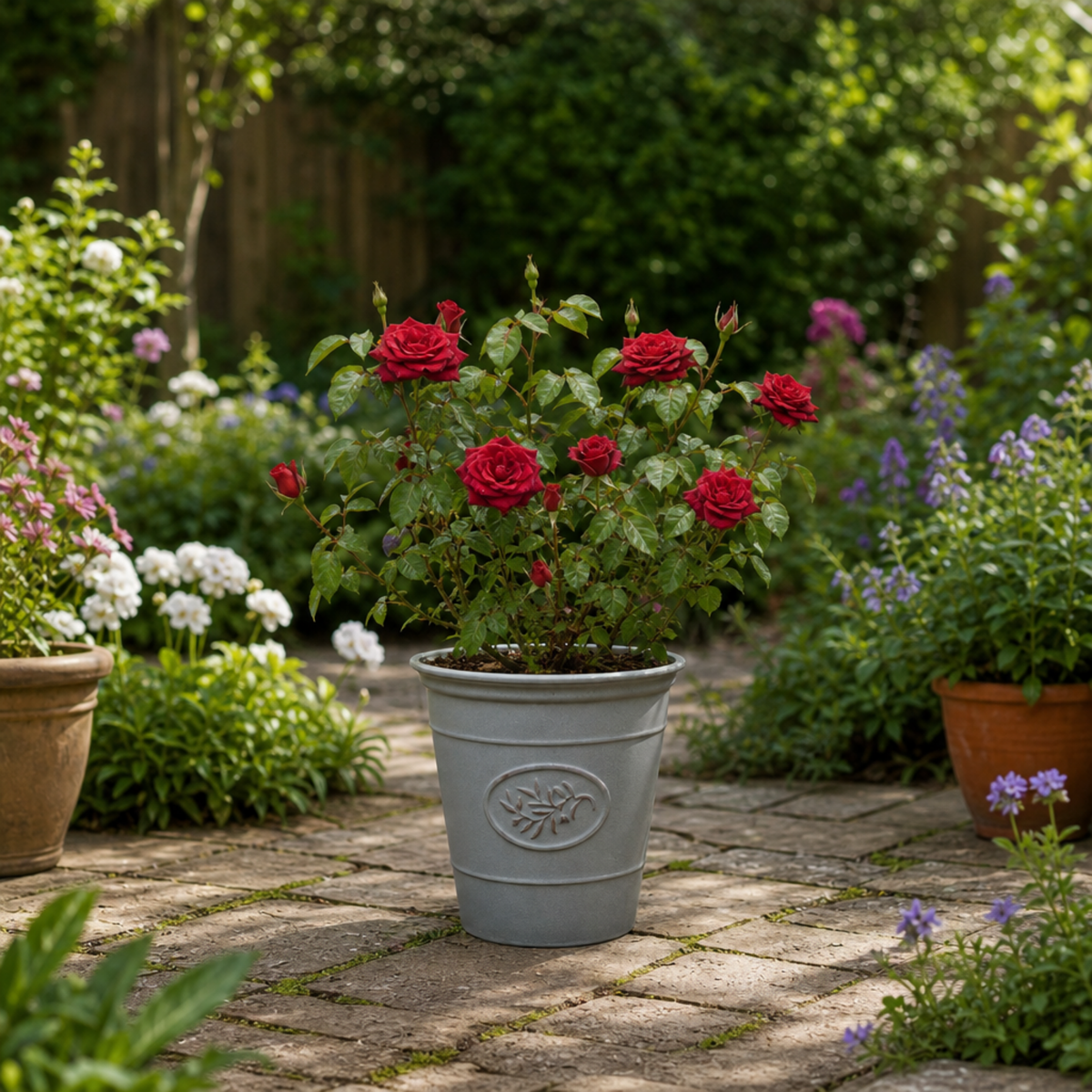 Patio Rose, Red – Compact Repeat Flowering Rose (3L Pot)
