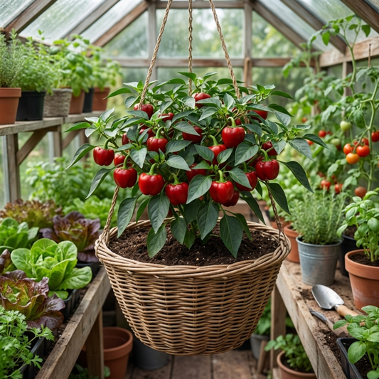 Sweet Pepper 'Redskin' – Compact Red Bell Pepper (Set of 3 or 6)