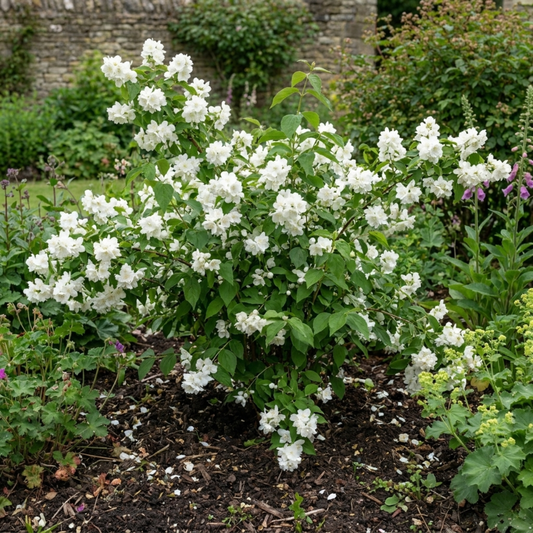 Philadelphus 'Virginal' (Mock Orange) – Scented White Shrub (2L Pot)