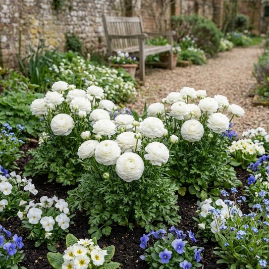 Ranunculus 'Vortex White' (Persian Buttercup) – Spring Bedding (Set of 3 or 6)
