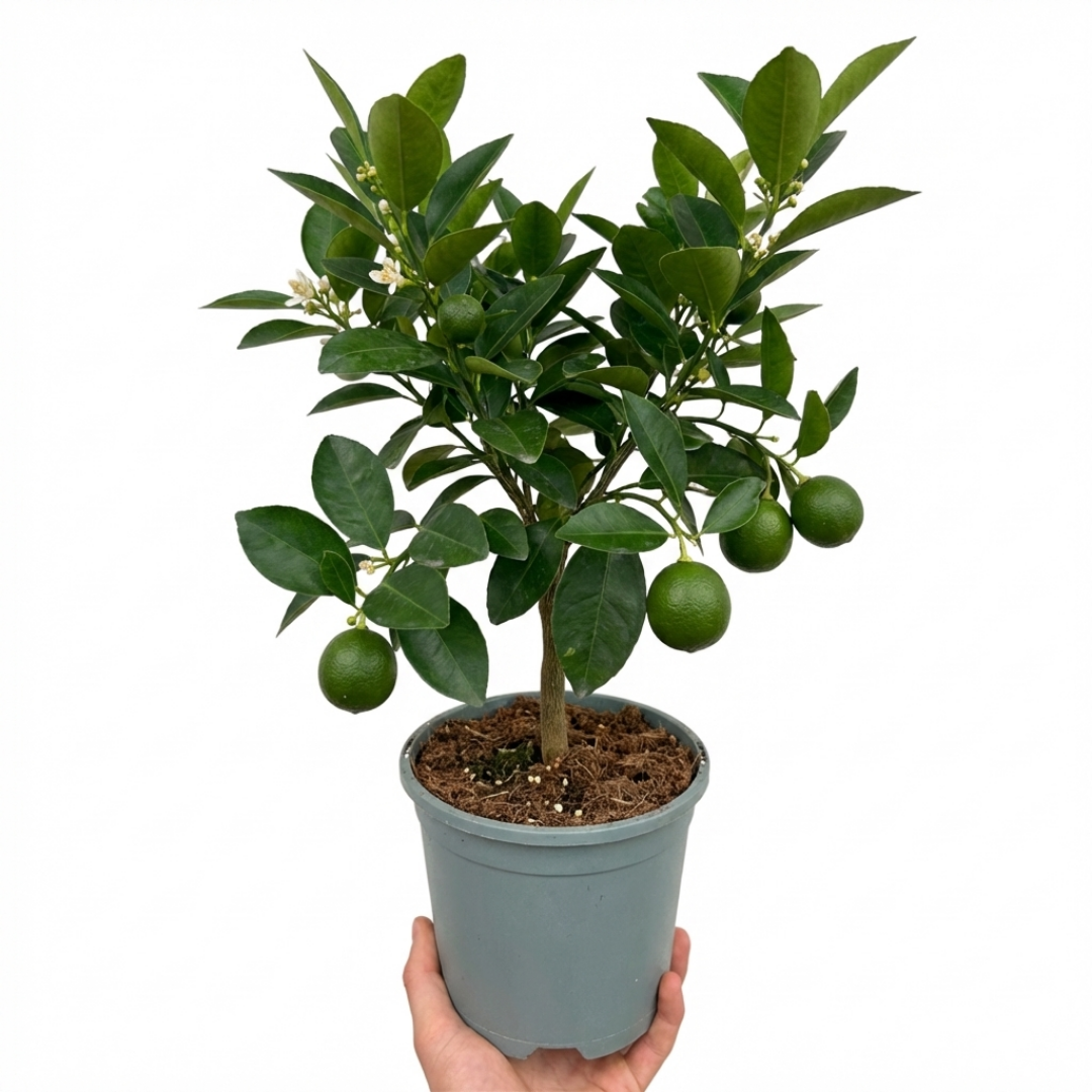 Green Lime (Citrus aurantiifolia) – Mini Evergreen Citrus Tree (15cm Pot)