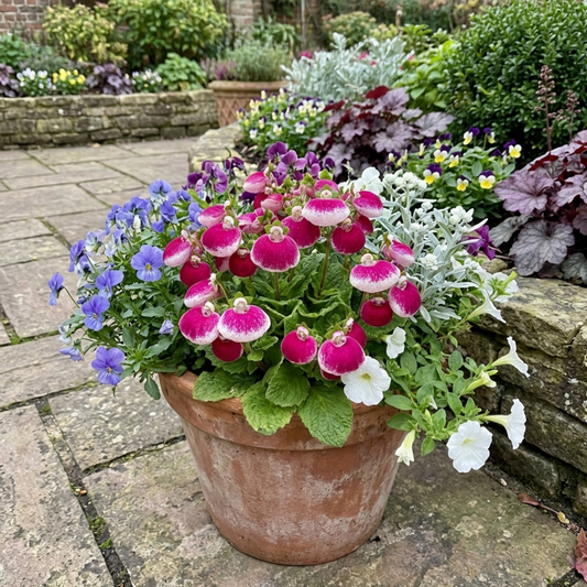 Calceolaria 'Calynopsis Pink Bicolour' (Slipper Flower) – Cool-Season Bedding (Set of 3 or 6)