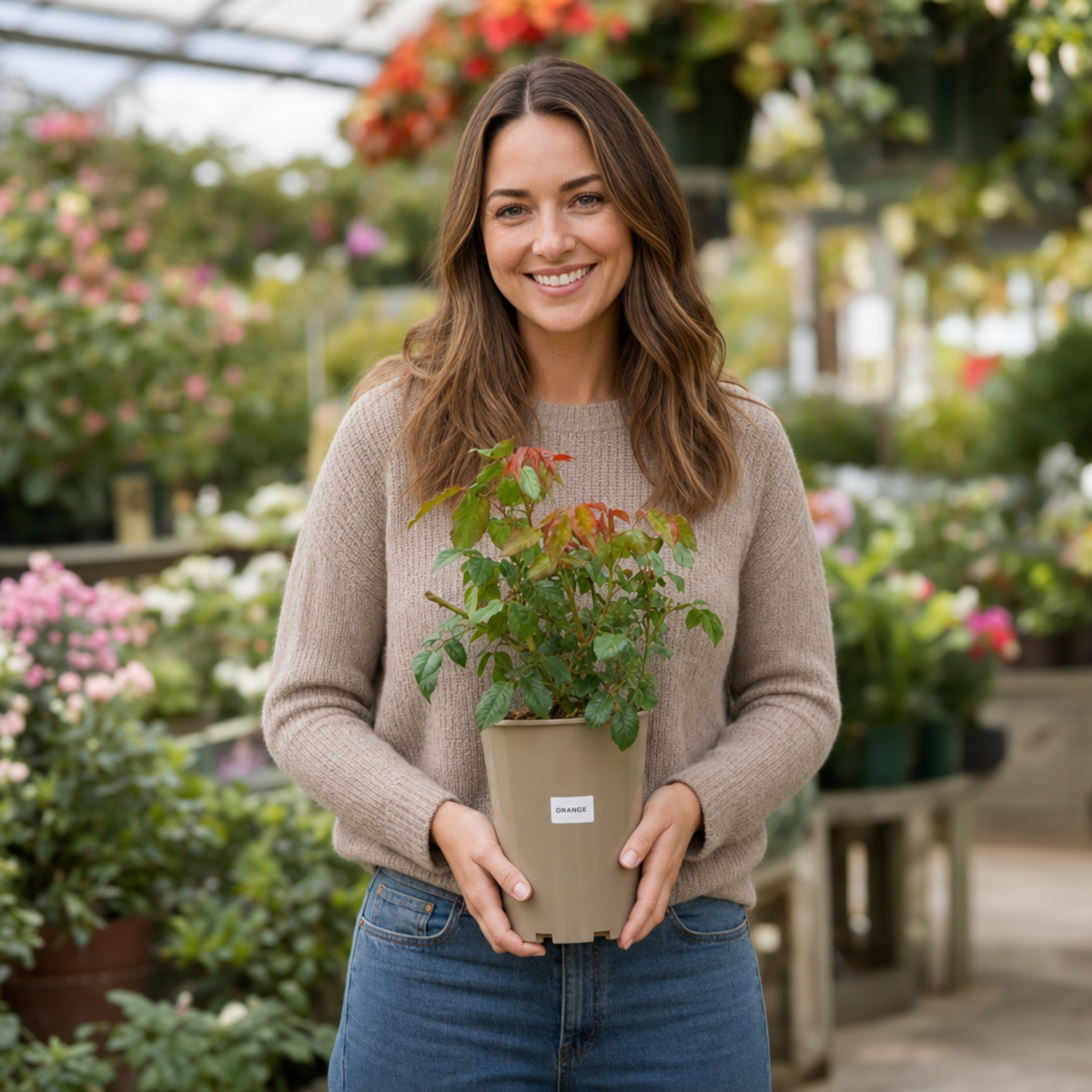Patio Rose, Orange – Compact Repeat Flowering Rose (3L Pot)
