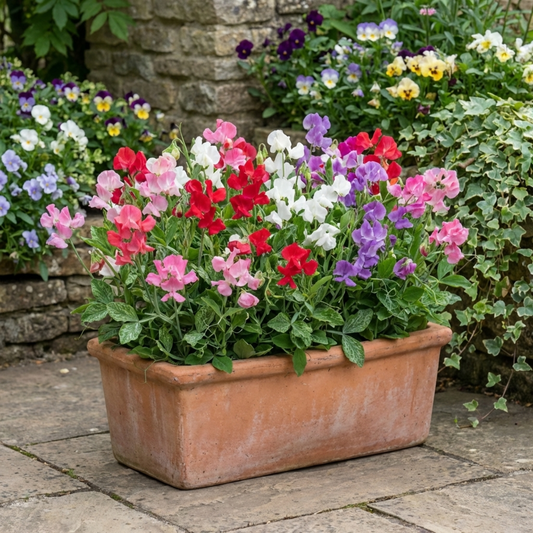 Sweet Pea 'Little Sweetheart Mix' (Lathyrus odoratus) – Scented Annual for Pots and Cutting (Set of 3 or 6)