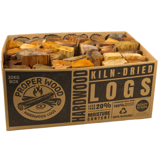 Kiln Dried Hardwood Logs – Boxed, 30kg to 240kg