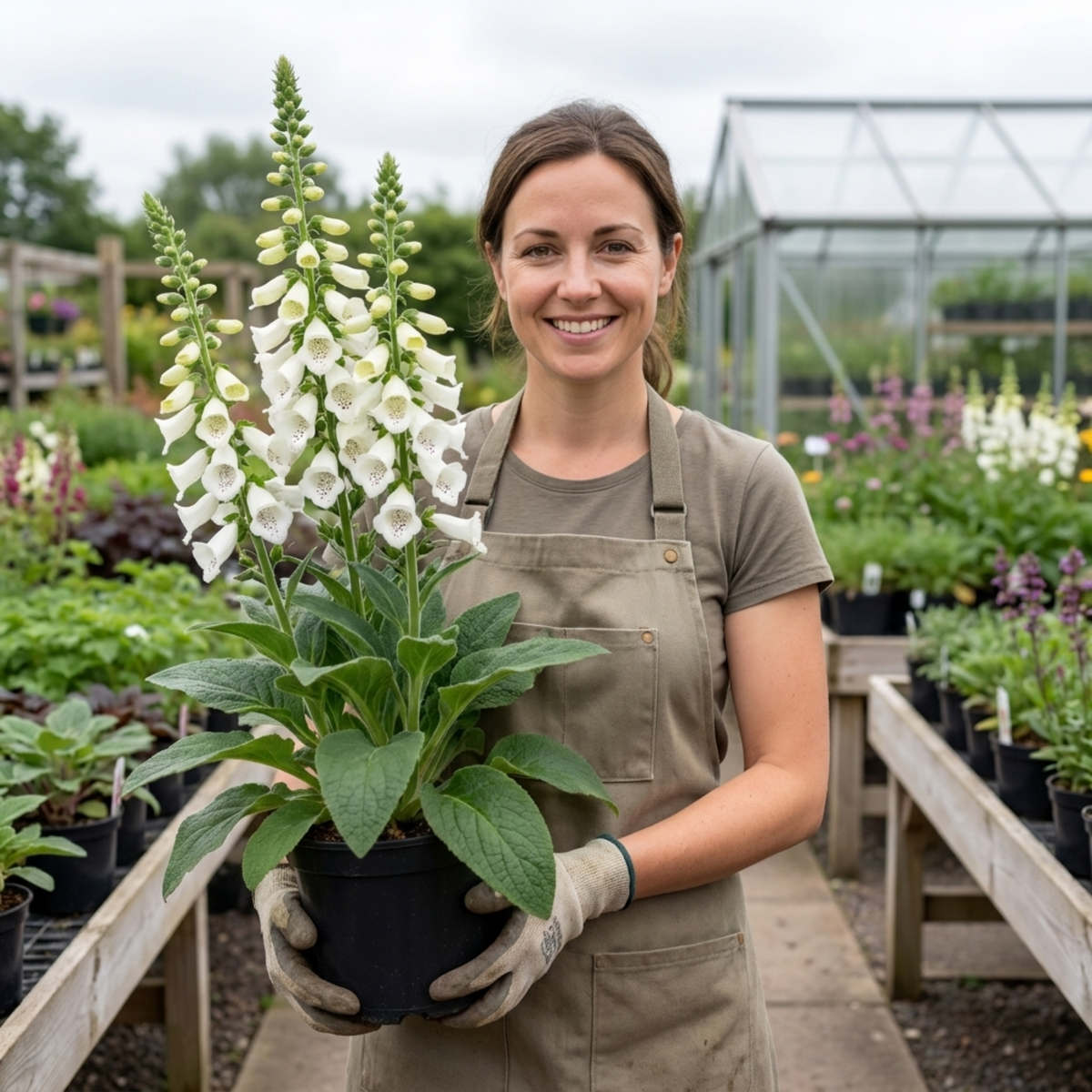 Digitalis 'Hanabee White' (Foxglove) – Compact Perennial (2L Pot)
