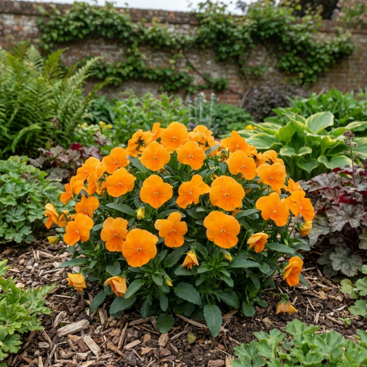Pansy 'Delta Pro Clear Orange' – Hardy Winter and Spring Bedding (3 Plants in a 3L Root Ball)