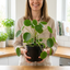 1 Pilea Peperomioides Chinese Money Plant, Easy Care Live Indoor Houseplant, 2 Litre Root Ball