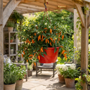 Chilli Pepper Hanging Basket, 25cm Pots, Orange GYO