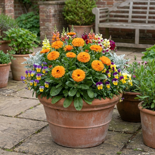 Calendula 'Fiesta Orange' (Pot Marigold) – Hardy Annual (Set of 3 or 6)