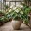 1 Anthurium White Flowering Houseplant, Live Tropical Indoor Plant, Easy Care, 17cm Root-Ball