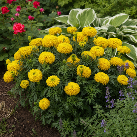 African Marigold 'Taishan Yellow' – Summer Bedding (2L Pot)
