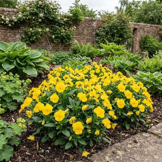 Pansy 'Delta Pro Clear Yellow' – Hardy Winter and Spring Bedding (3 Plants in a 3L Root Ball)