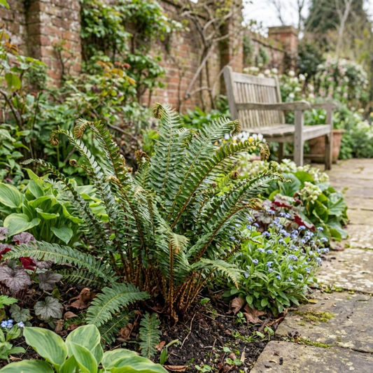 Polystichum polyblepharum (Japanese Tassel Fern) – Evergreen Fern (Set of 3 or 6)