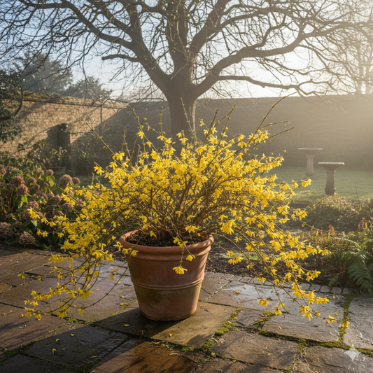 Jasminum nudiflorum (Winter Jasmine) – Hardy Winter-Flowering Shrub (2L Pot)
