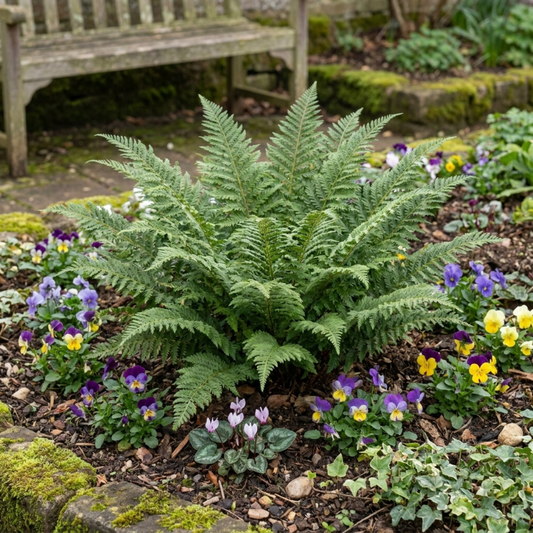 Polystichum setiferum 'Plumosum Densum' (Soft Shield Fern) – Evergreen Fern (Set of 3 or 6)