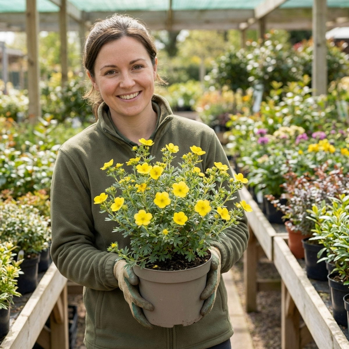 Potentilla fruticosa 'Goldfinger' (Shrubby Cinquefoil) – Yellow Flowering Shrub (2L Pot)