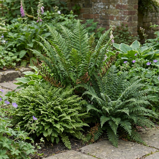 Polystichum setiferum (Soft Shield Fern) – Evergreen Fern, Growers Mix (Set of 3 or 6)