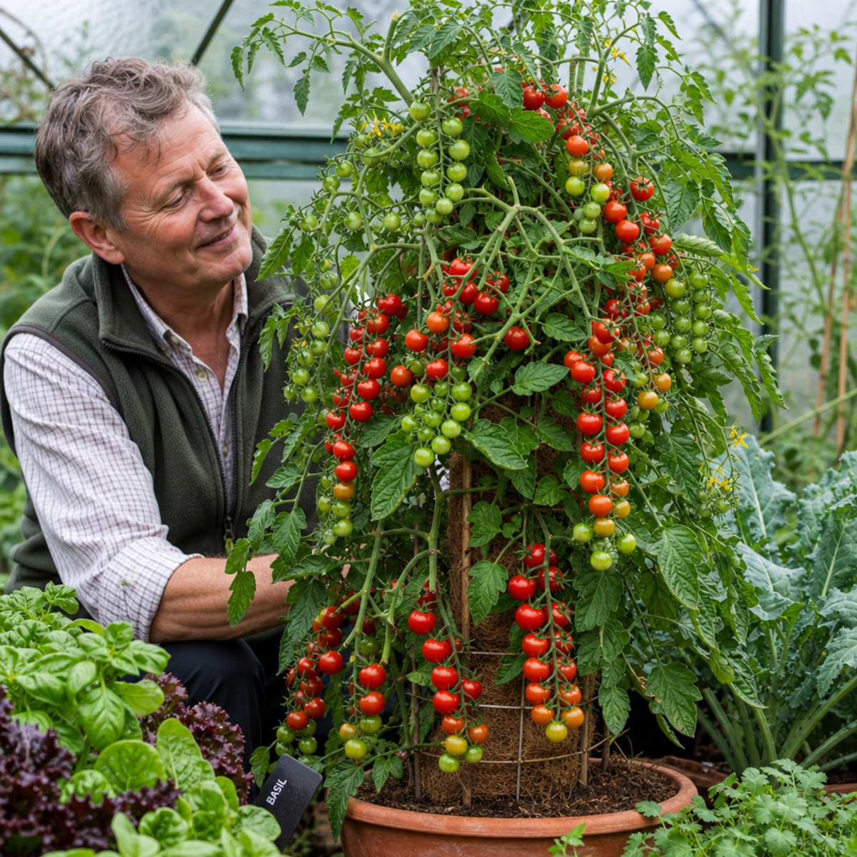 Tomato 'Totem' – Dwarf Patio Bush Tomato (2L Pot)